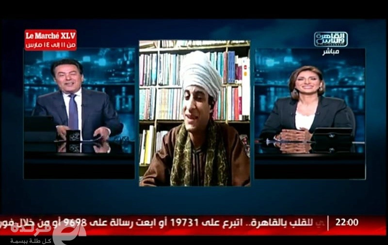 أنا بمدح اللي يفوح المسك من قدمه الشيخ أحمد التوني يسلطن المستمعين مع خيري رمضان في حديث القاهرة (صور)